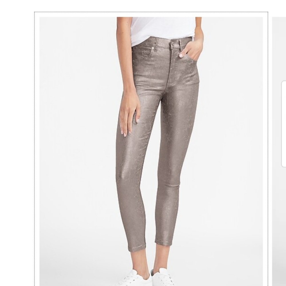 High-waisted Metalic Pants